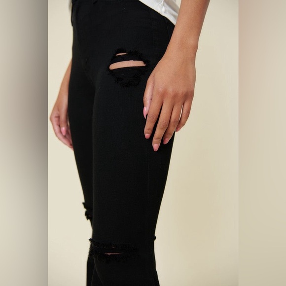 High Rise Distressed Ultra Flare Bell Bottom Jeans - Vibrant M.i.U - Picture 4 of 8